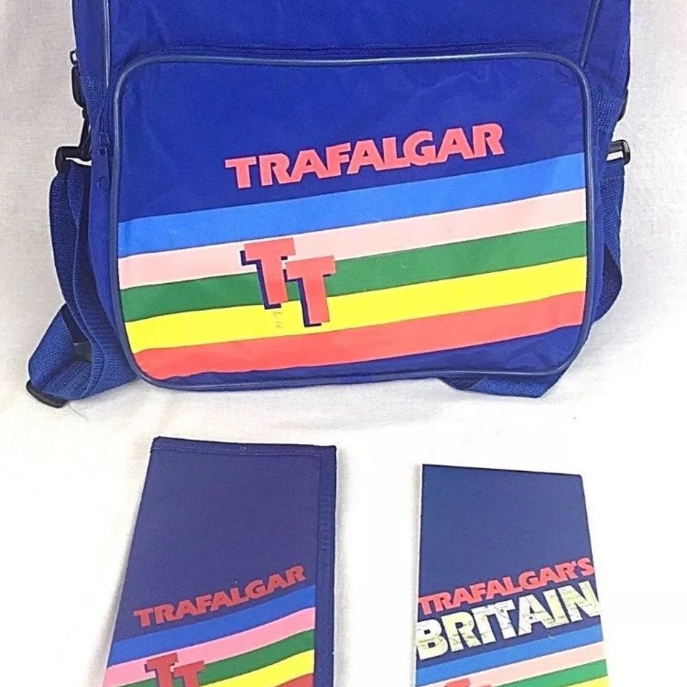 Vtg 80s Trafalgar Travel Bag & Passport Wallet